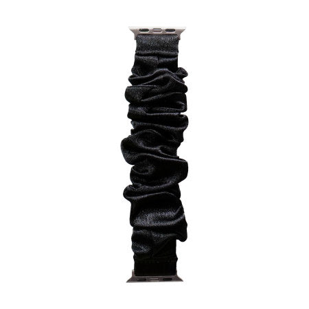 Black Satin Scrunchie Apple Watch Strap