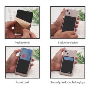 Black Adhesive Sticker Phone Card Holder