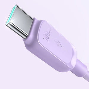 Purple 100W USB-C to USB-C Charge and Sync Cable - 1.2m