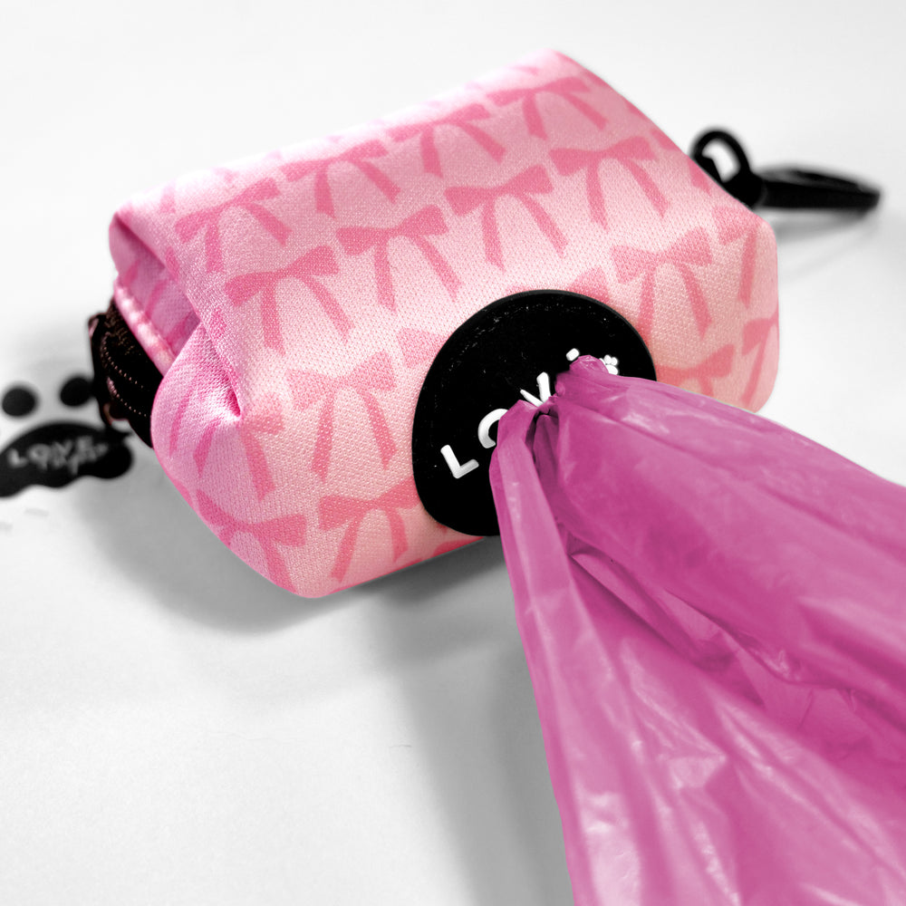 Pink Bows Poop Bag Holder