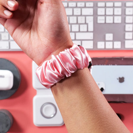 Pink Satin Scrunchie Apple Watch Strap