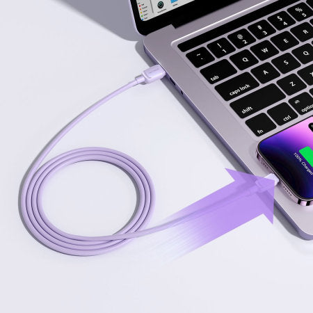 
            
                Load image into Gallery viewer, Purple 1.2m USB-C to Lightning Charge and Sync Cable
            
        