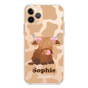 Personalised Coquette Baby Highland Cow Phone Case