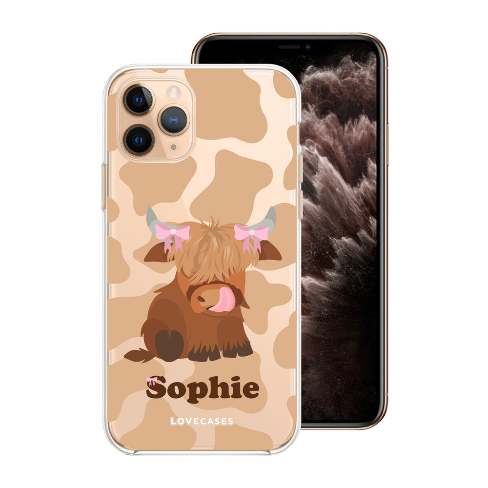 Personalised Coquette Baby Highland Cow Phone Case