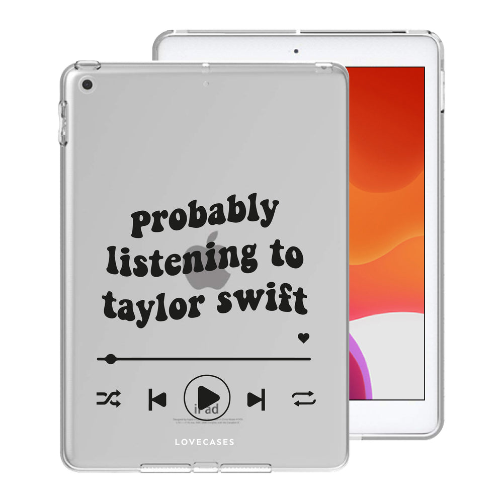Black Probably Listening to Taylor Swift iPad Case