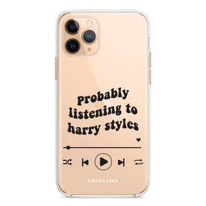 Personalised Black Probably Listening To Phone Case