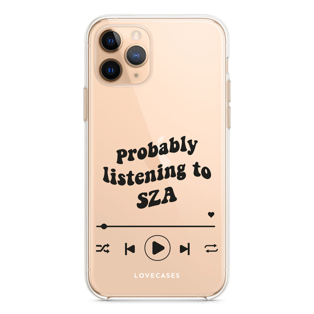 Personalised Black Probably Listening To Phone Case
