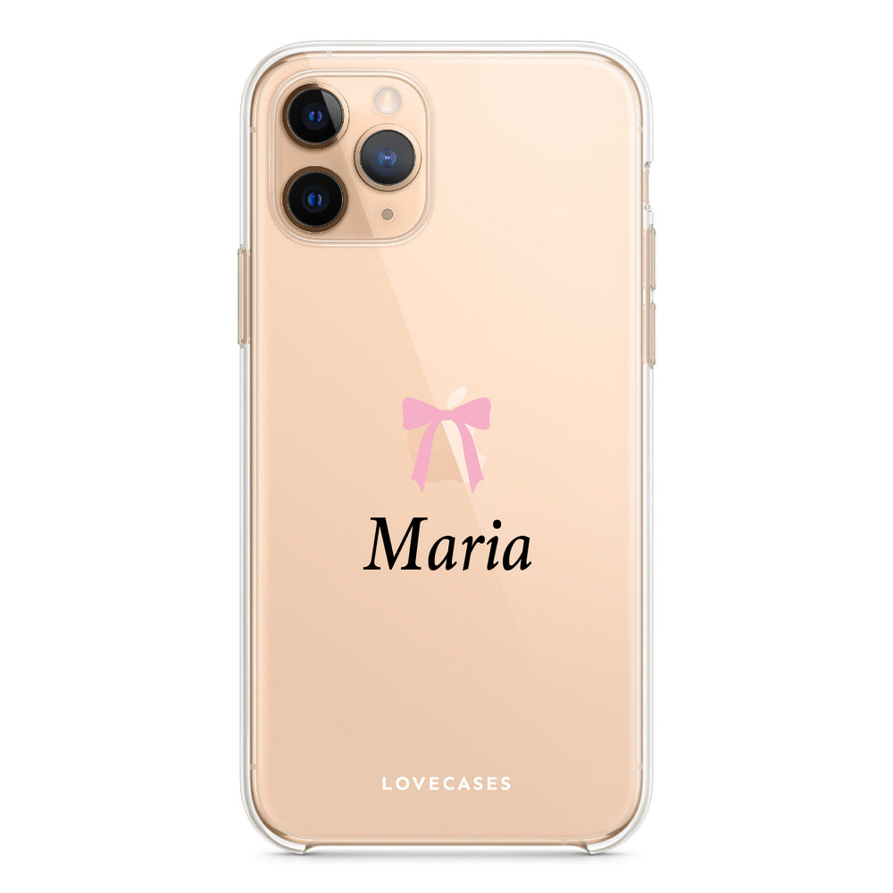 Personalised Black Bow Name Phone Case