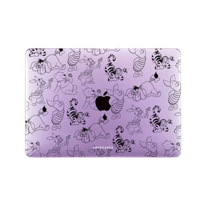 Black Winnie & Friends Colourful MacBook Case