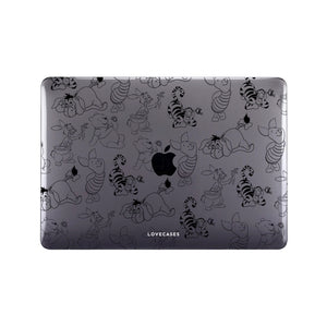 Black Winnie & Friends Colourful MacBook Case