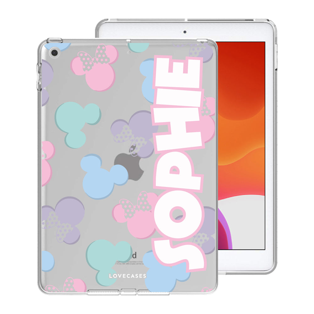 Personalised Pastel Mickey & Minnie iPad Case