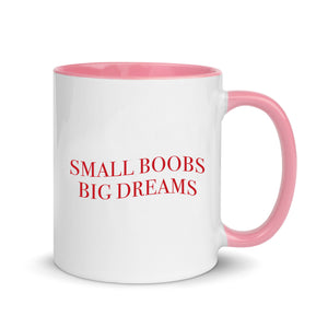Small Boobs Big Dreams Slogan White Mug