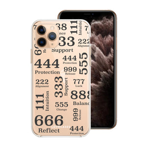 Black Angel Numbers Pattern Phone Case