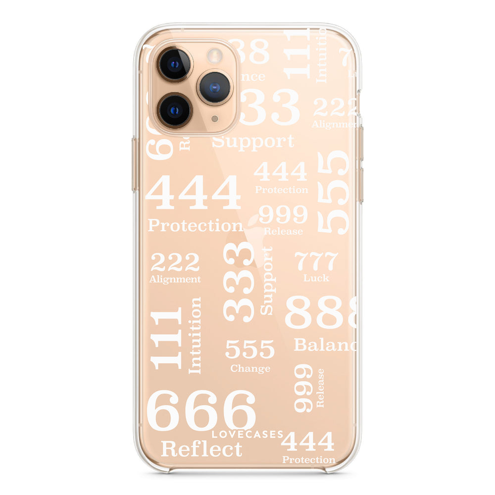 White Angel Numbers Pattern Phone Case