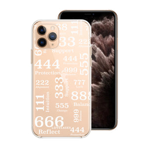 White Angel Numbers Pattern Phone Case