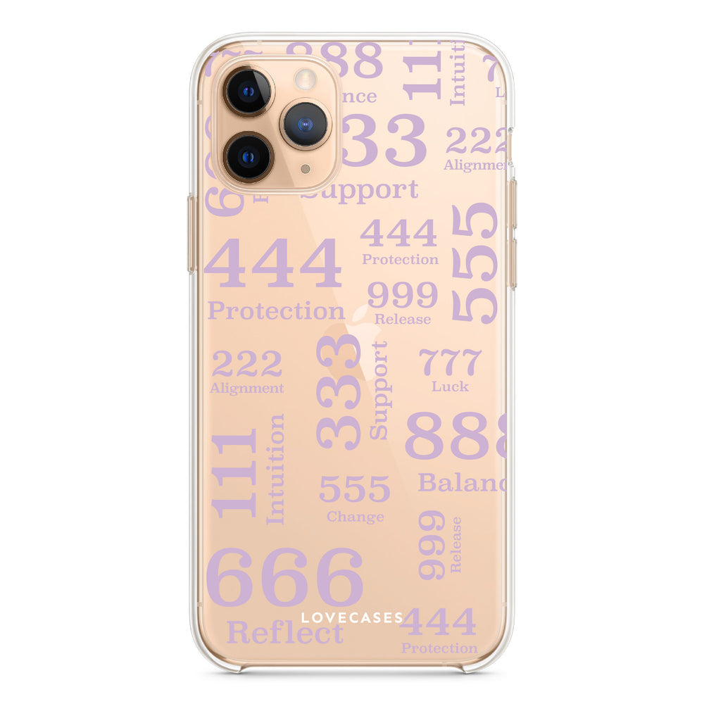 Purple Angel Numbers Pattern Phone Case