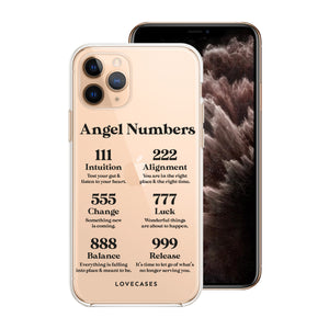 Black Angel Numbers Phone Case