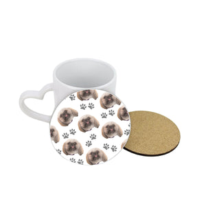 Personalised Pet Portrait Pattern Circle Coaster