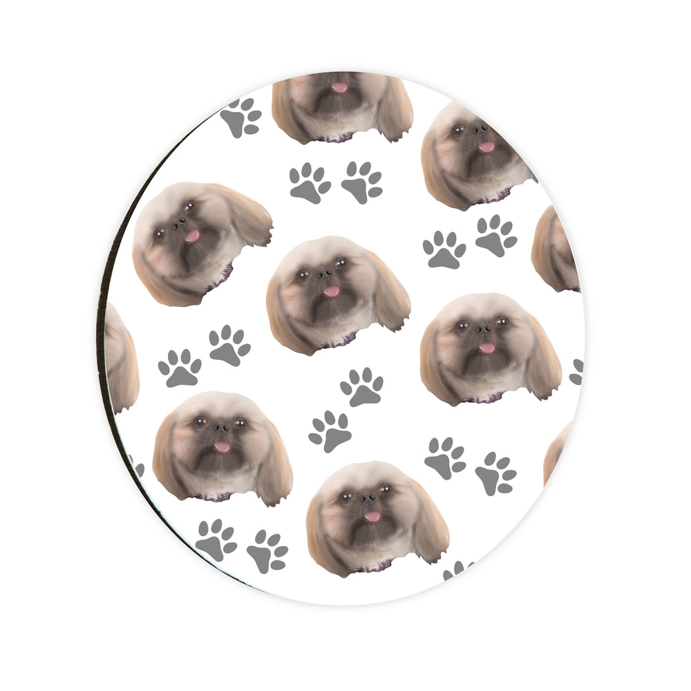 Personalised Pet Portrait Pattern Circle Coaster