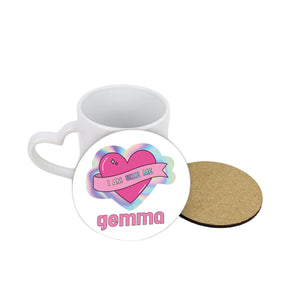 Personalised Holographic #IAMSIZEME Heart Circle Coaster