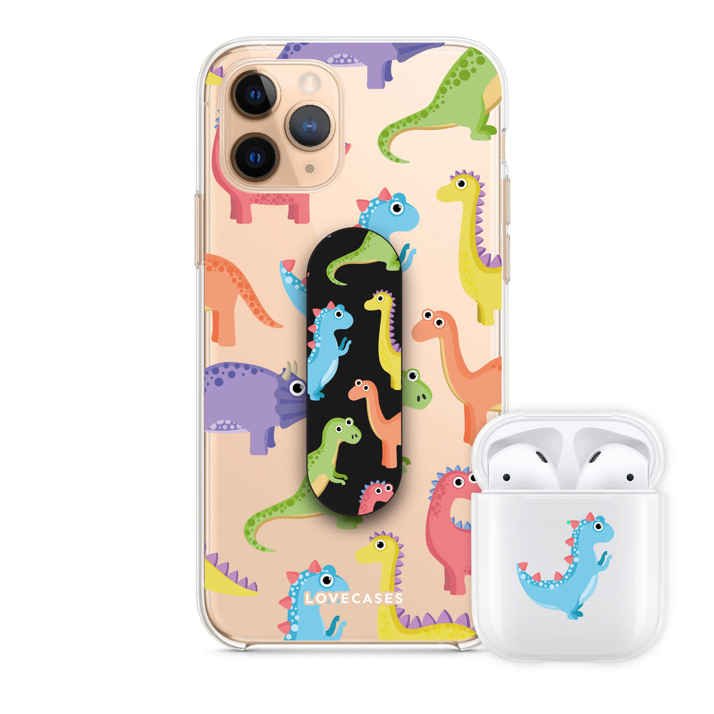 Dinosaur Phone Case, Phone Loop + AirPod Bundle