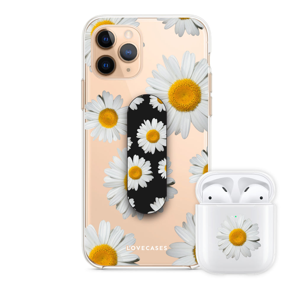 Daisy Phone Case, Phone Loop + AirPod Bundle