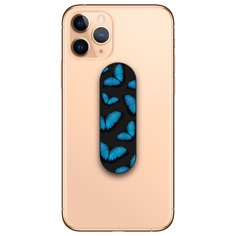 Blue Butterfly Phone Case, Phone Loop + Coaster Bundle