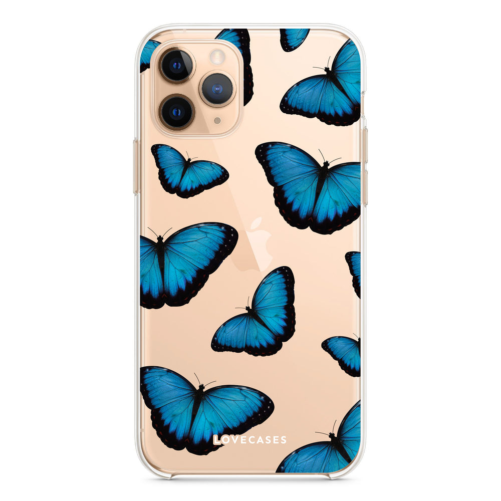 Blue Butterfly Phone Case, Phone Loop + AirPod Bundle