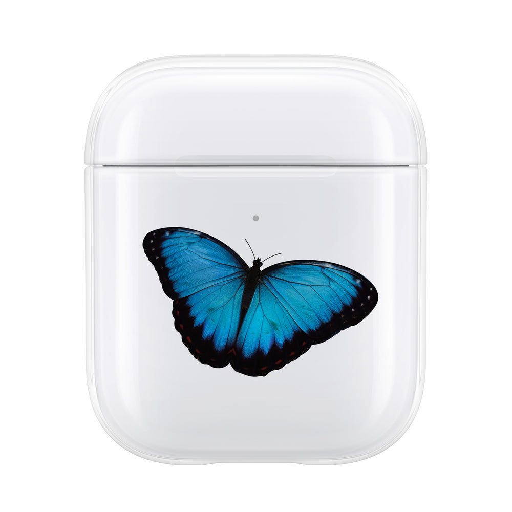 Blue Butterfly Earbud Case Cover - Compatible with Apple AirPods