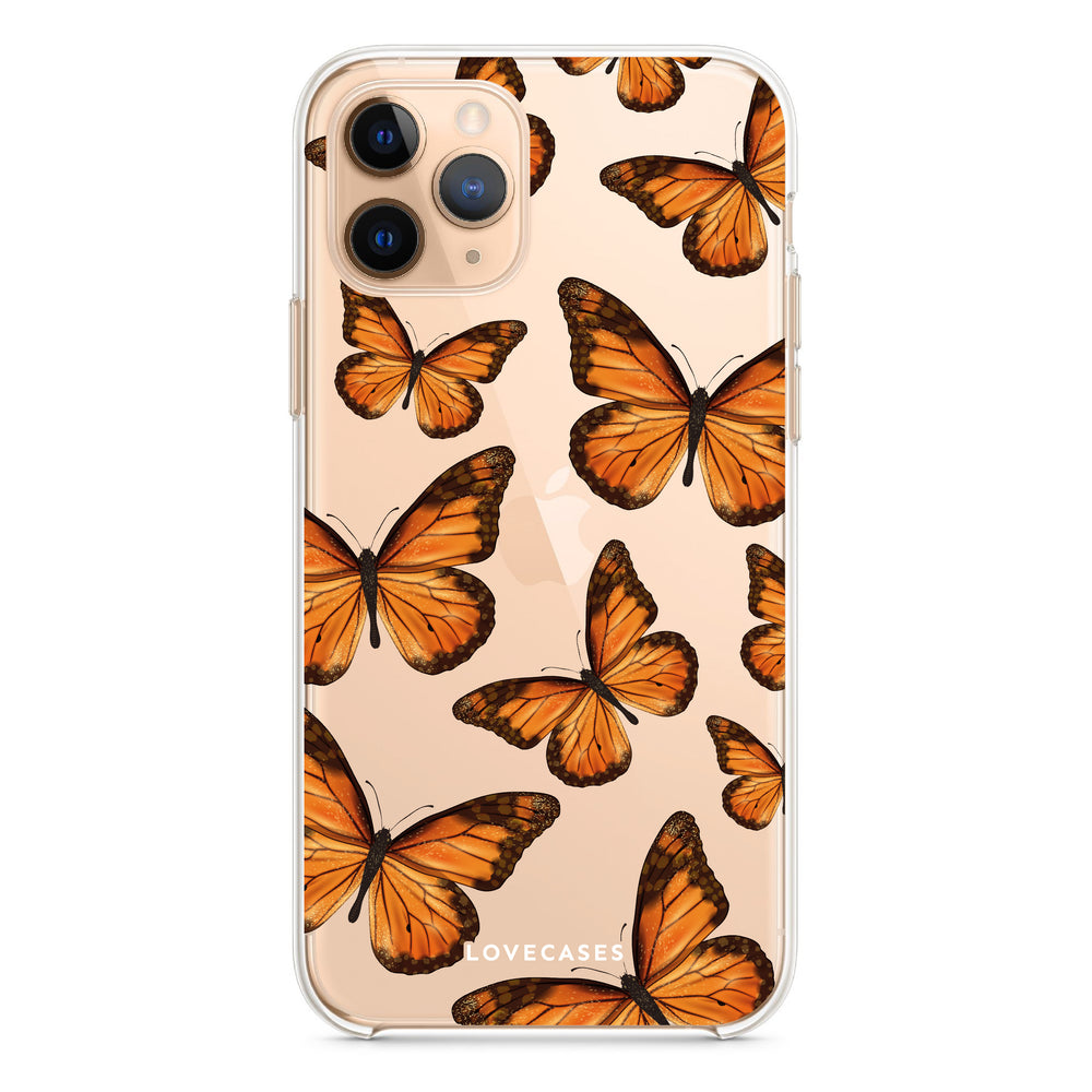 Orange Butterfly Phone Case, Phone Loop + AirPod Bundle