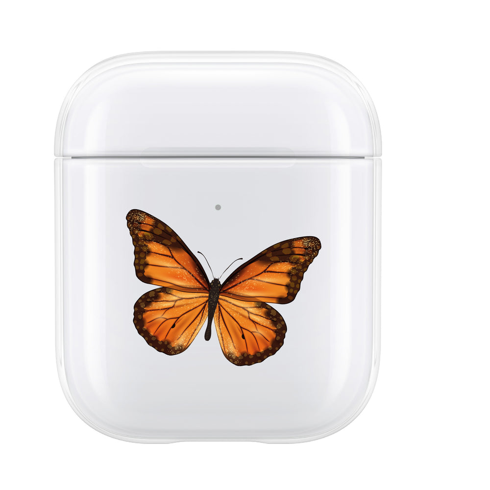 Orange Butterfly Phone Case, Phone Loop + AirPod Bundle