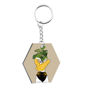 LoveCases x Bodies & Botanics Stripes Hexagonal Keyring