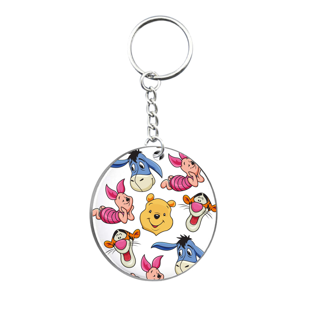 Winnie & Friends Circle Keyring