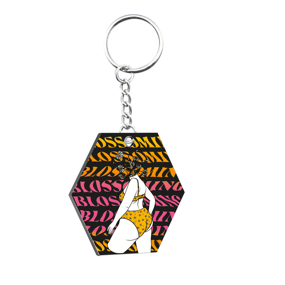 
            
                Load image into Gallery viewer, LoveCases x Bodies &amp;amp; Botanics Blossoming Hexagonal Keyring
            
        