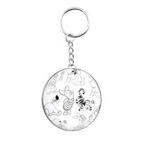 Black Winnie & Friends Circle Keyring