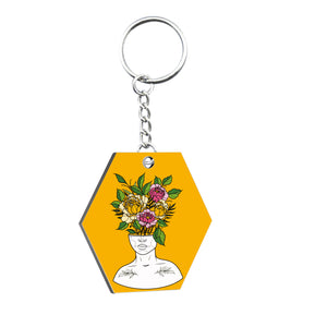 LoveCases x Bodies & Botanics Floral Vase Hexagonal Keyring