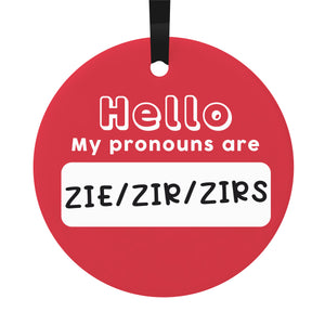 
            
                Load image into Gallery viewer, Personalised Hello My Pronouns Are Hanging Decoration
            
        