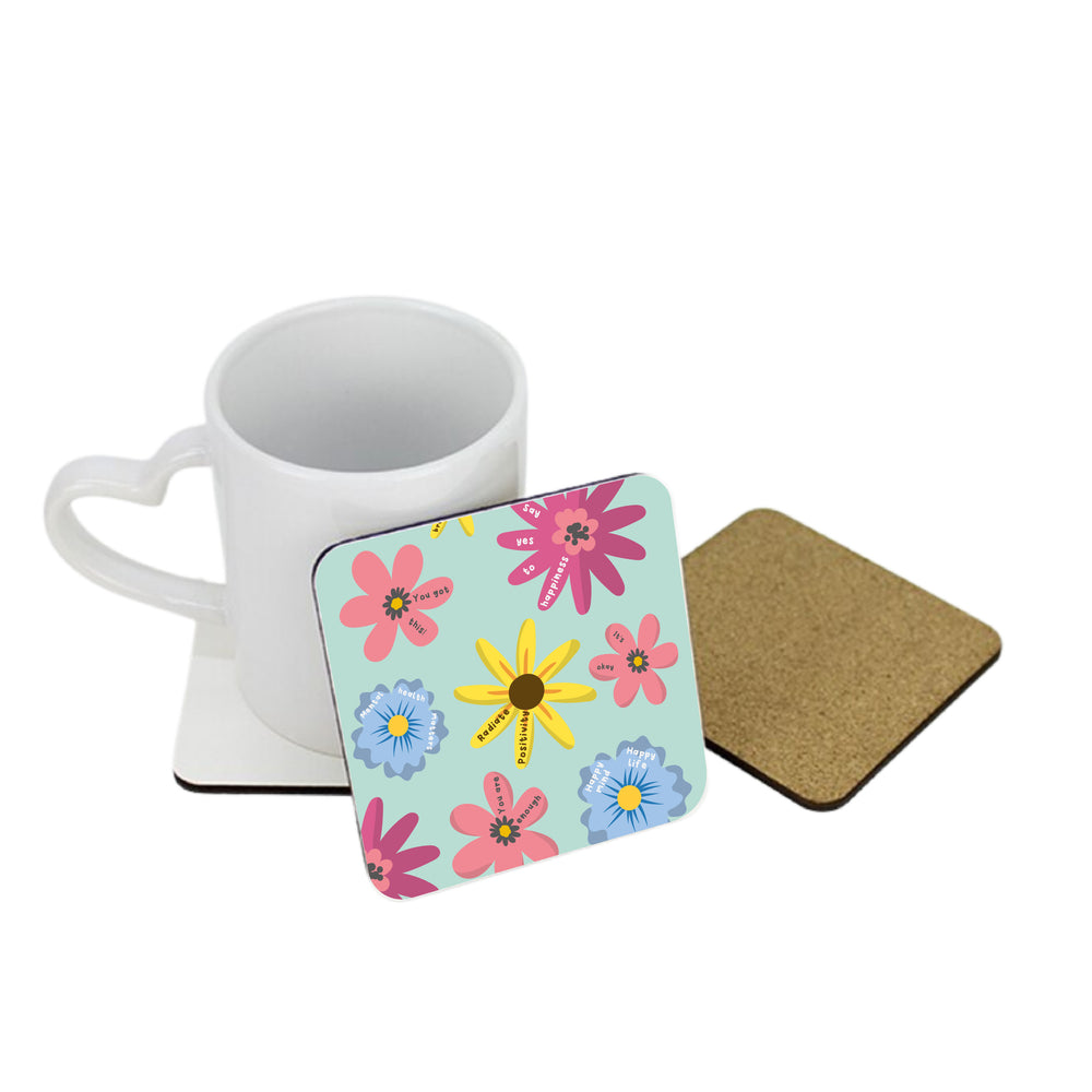 __Lifeis_beautiful__ x LoveCases Positive Floral Square Coaster