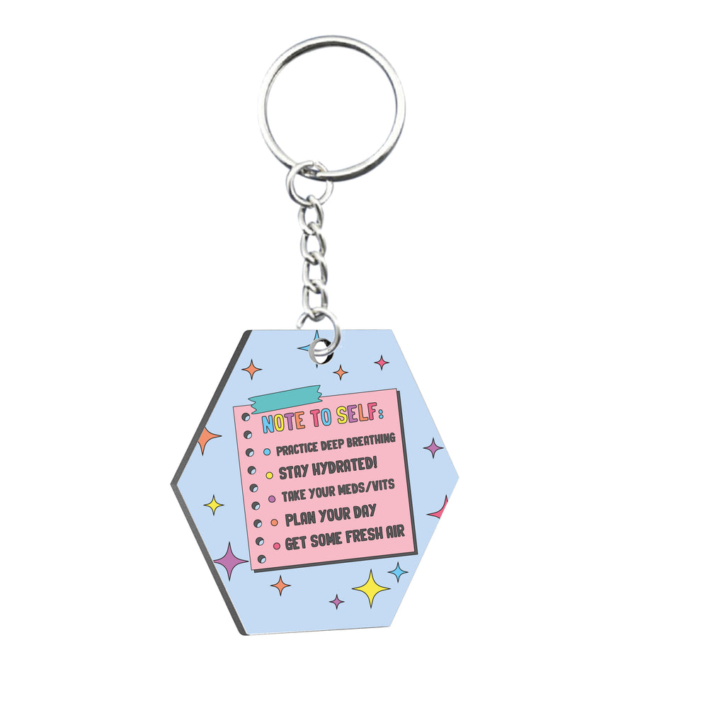 __Lifeis_beautiful__ x LoveCases Note To Self Hexagonal Keyring