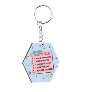 
            
                Load image into Gallery viewer, __Lifeis_beautiful__ x LoveCases Note To Self Hexagonal Keyring
            
        