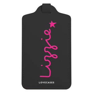 Black Personalised Island Name Luggage Tag