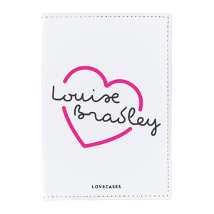 White Personalised Island Heart Passport Cover