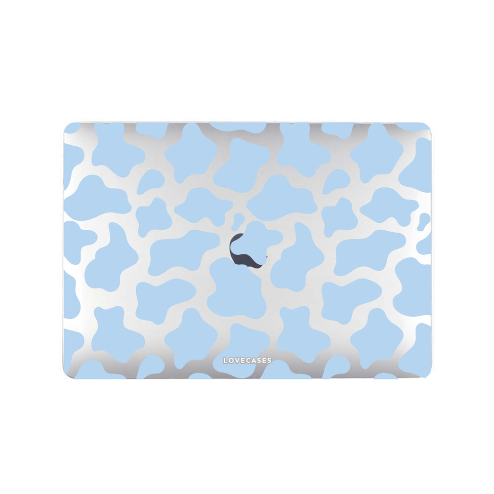 Pastel Blue Cow Print MacBook Case
