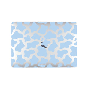 Pastel Blue Cow Print MacBook Case