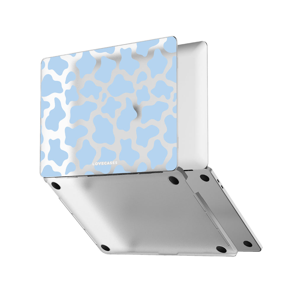 Pastel Blue Cow Print MacBook Case