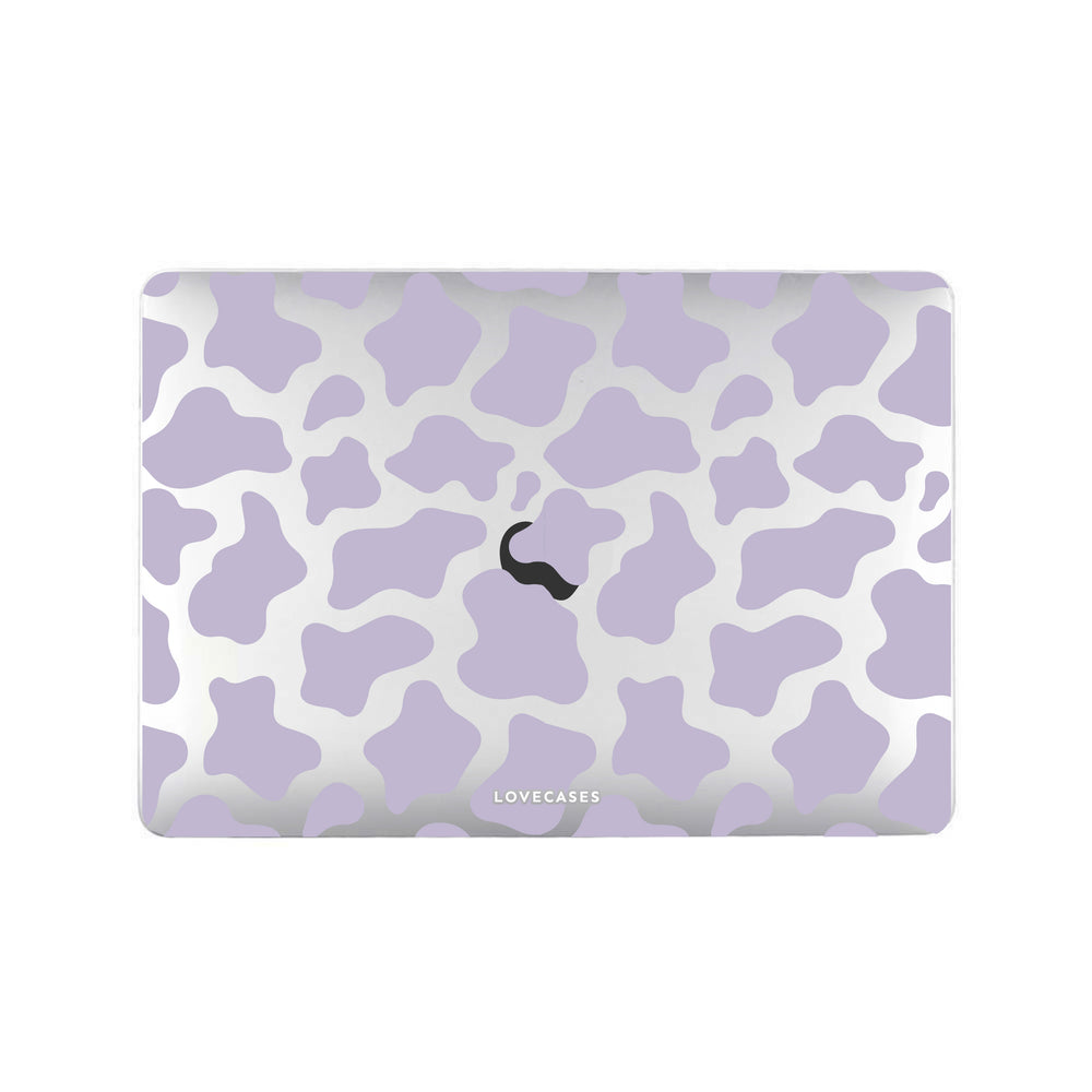 Pastel Purple Cow Print MacBook Case