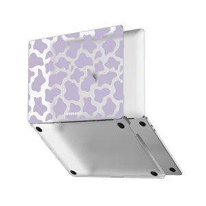 Pastel Purple Cow Print MacBook Case