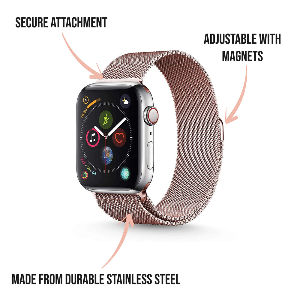 Rose Gold Milanese Apple Watch Strap