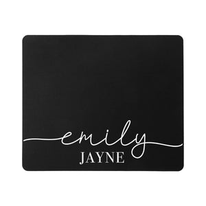 Personalised Name Black Rectangle Mouse Mat