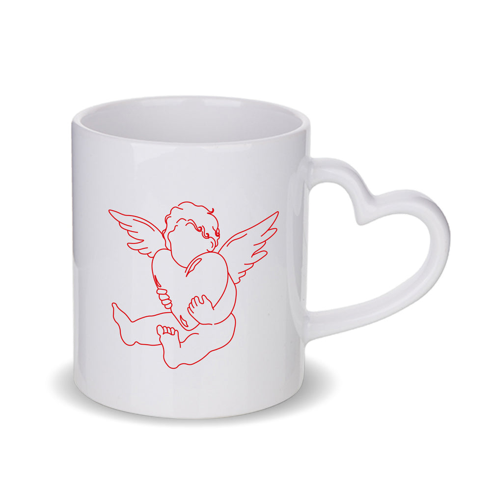 Cupid Heart Handle Mug